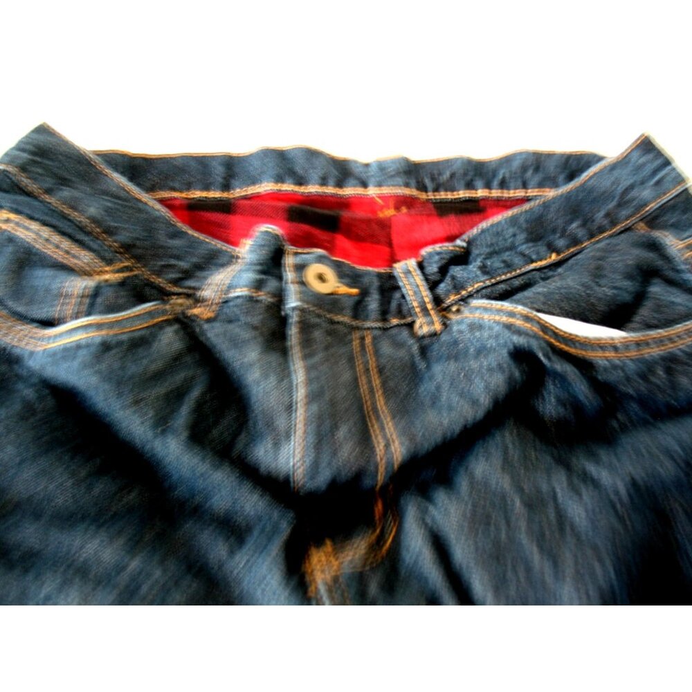 Adventuridge  Size 34x34 Flannel Lined Blue Jeans Straight Zip.
